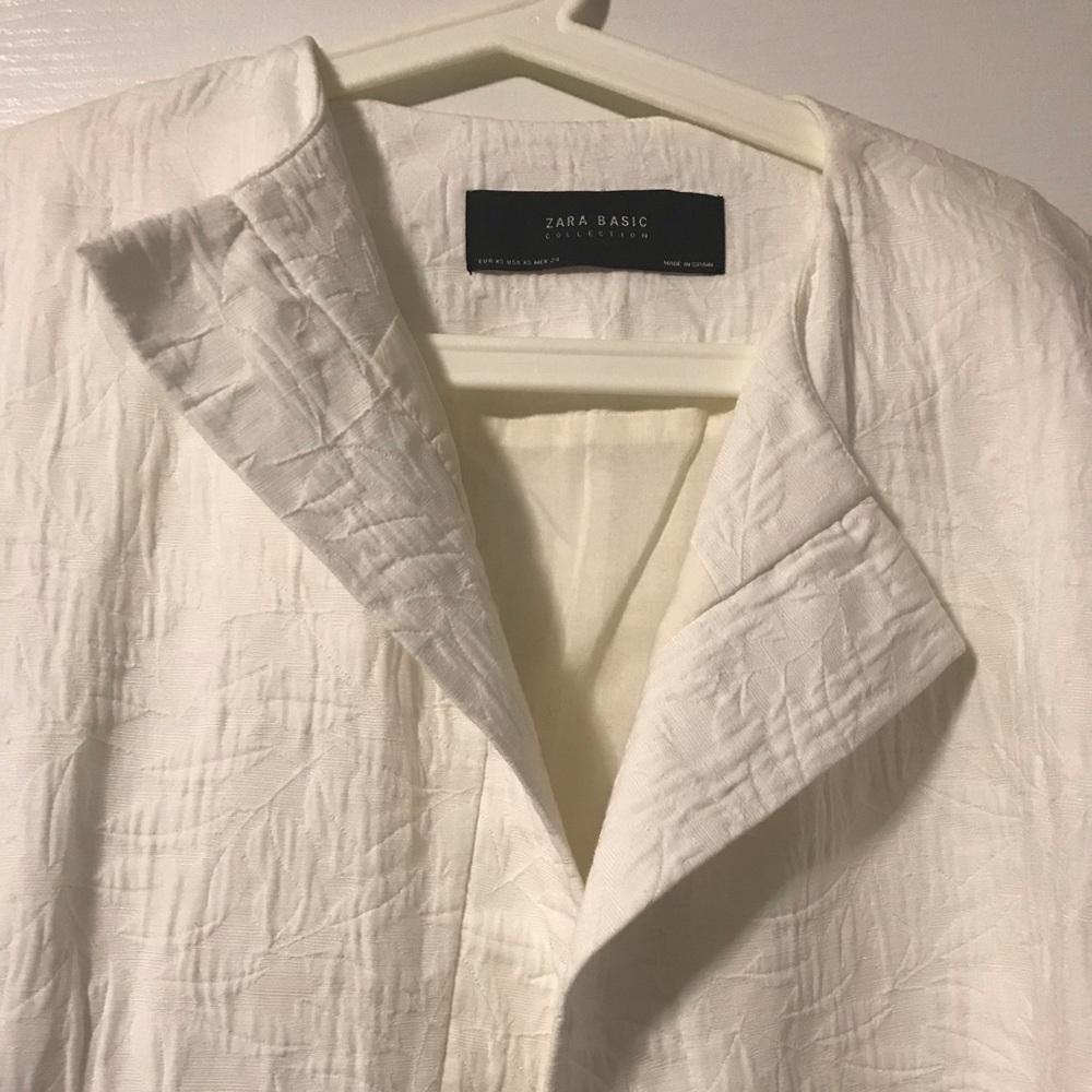 Zara Basic Collection White Fall/Spring Coat - image 4